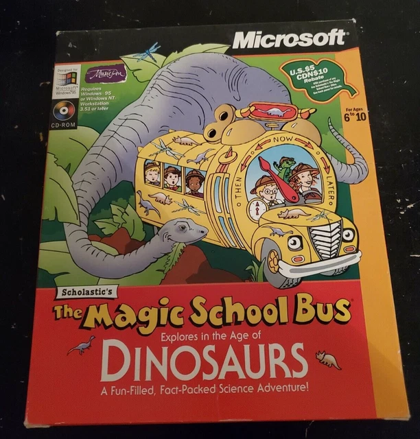 The Magic School Bus Explores In The Age of Dinosaurs 1997 CD-ROM Scholastic Box