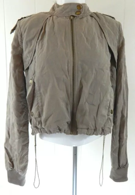 Daughters of the Liberation Anthropologie Women's Small Jacket Beige Anorak EUC