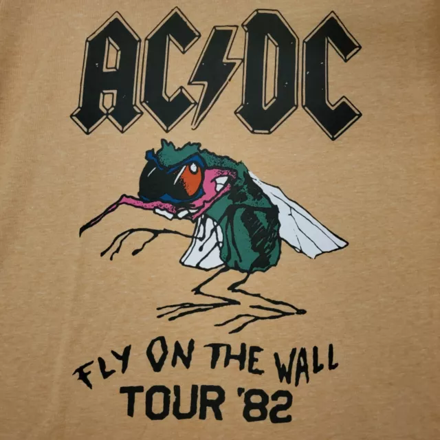 Lucky Brand ACDC Shirt ADULT EXTRA LARGE YELLOW METAL ROCK MENS CASUAL BAND NWT