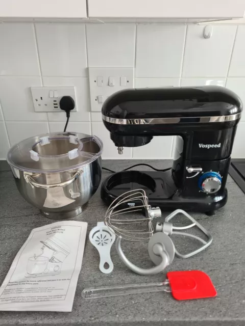BROKEN but working Vospeed Electric Stand Food Mixer 6.2L 1500W with attachments