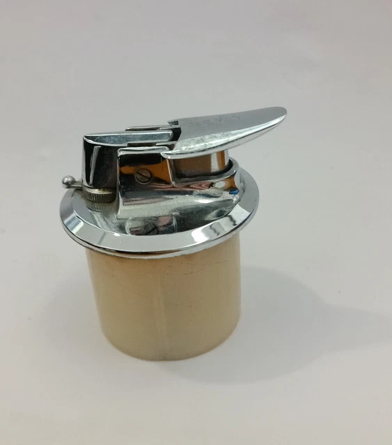 Vintage Accendino Lighter a Gas Da Tavolo in Onice RONSON dorato