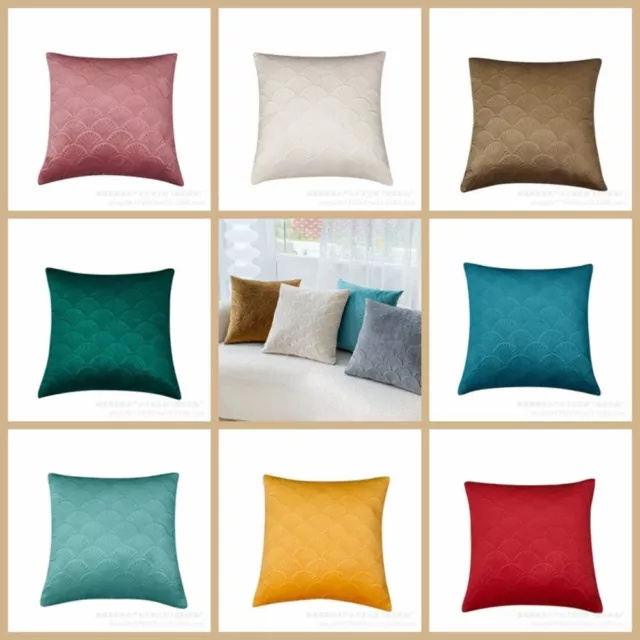 Solid Color Velvet Pillow Case Shell Pattern Throw Pillow Cover  Home
