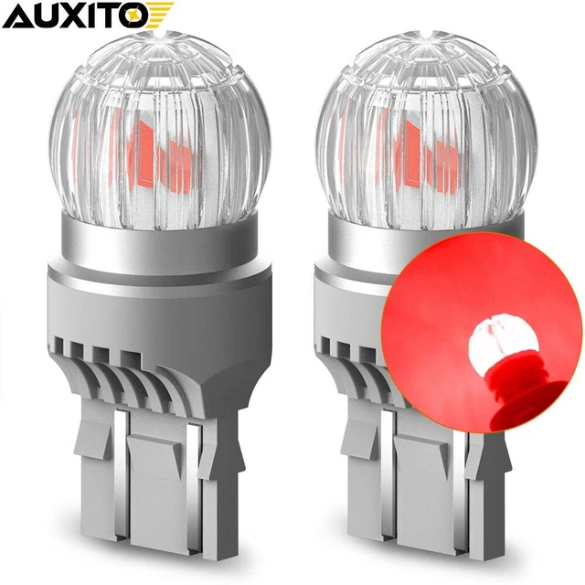 AUXITO 7440 7443 7444 LED Red Brake Bulb Tail Stop Parking T20 Light Bright Lamp