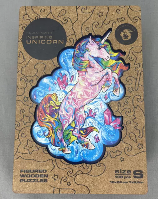 NEW Unidragon Inspiring Unicorn Figured Wooden Puzzles 103 pcs 7 x 9.5" Sz Small