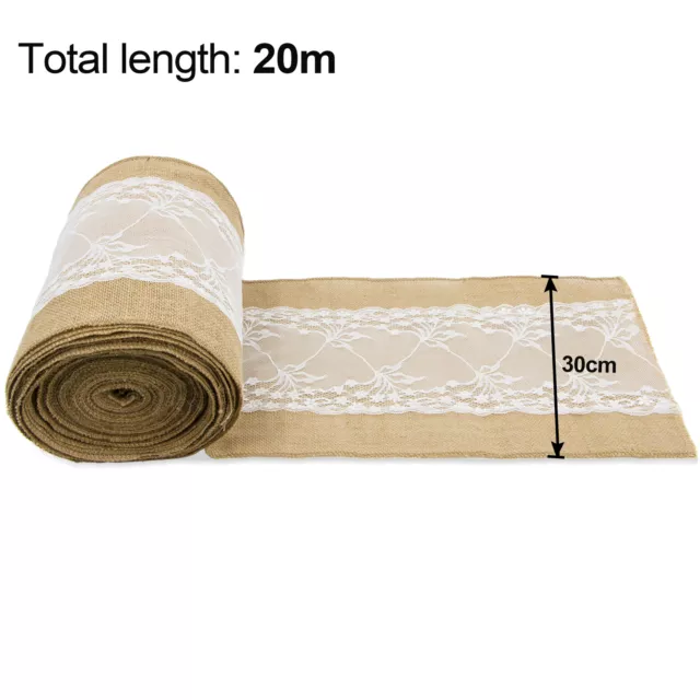 Time to Sparkle 30x20m chemin de table rouleau de jute dentelle Décor mariage