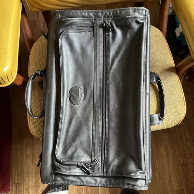 Tumi Nappa Leather Black 21” Carry on Trifold Garment Bag -Lexus pebble beach