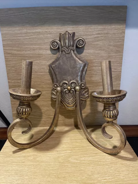 Antique-Look Art Deco Gothic Double Arm Wall Mount "Copper" Sconce Candelabra B