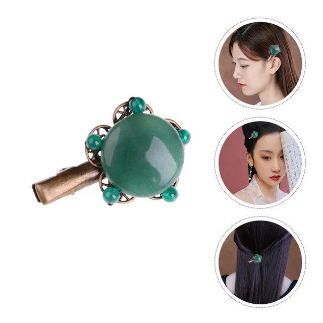 Clip per capelli di giada barrette pietra preziosa vintage clip alligatore per donna
