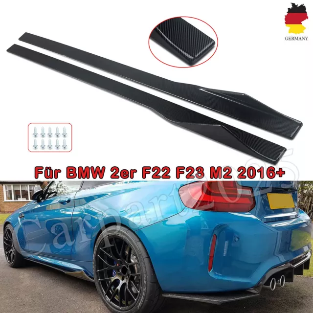 Aufsatz Seitenschweller Schwarz Carbon für BMW 2er F22 F23 2013+ M2 Style Paar