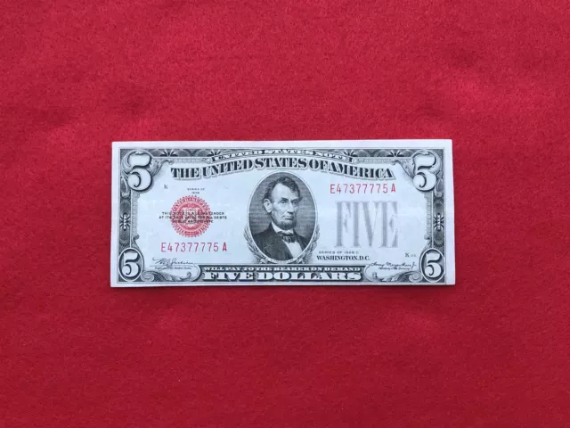 FR-1528m 1928 C Series MULE $5 Red Seal US Legal Tender Note *Very Fine+* BP#935