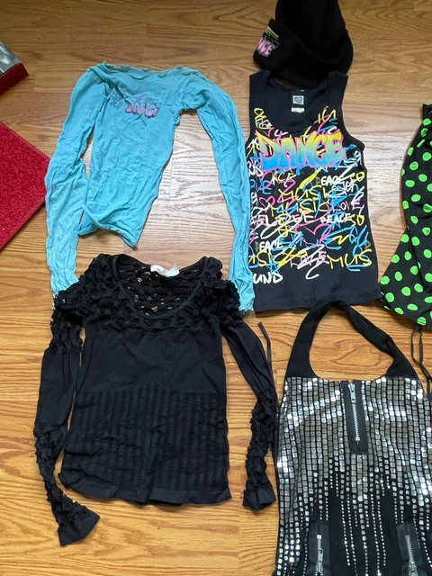 LOT DANCE TOPS TEES GIRLS JAZZ HIP HOP GRAFFITI sz 4-7 FUNKY DIVA