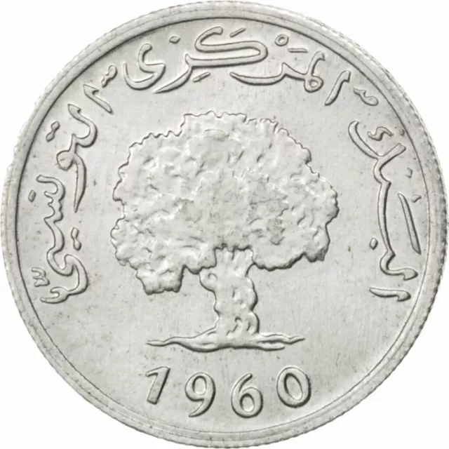[#43097] Münze, Tunesien, Millim, 1960, UNZ+, Aluminium, KM:280