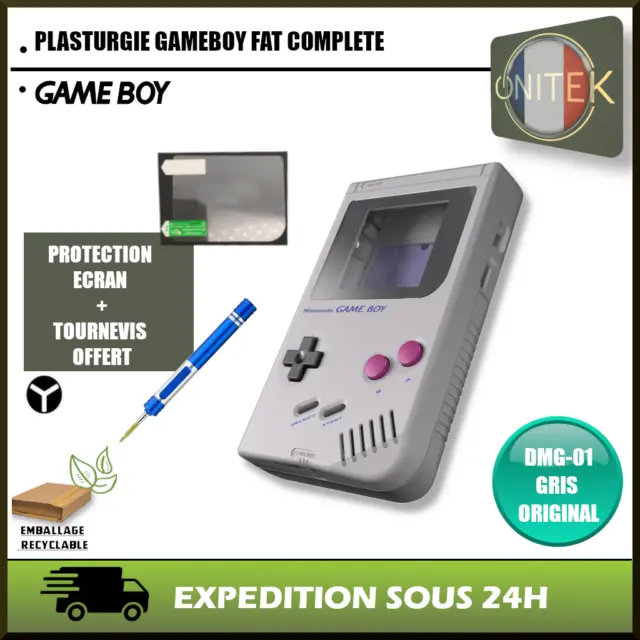 ✅ Coque Plasturgie Pour Gameboy Fat Classic Dmg-01 Gris Original Boitier Complet