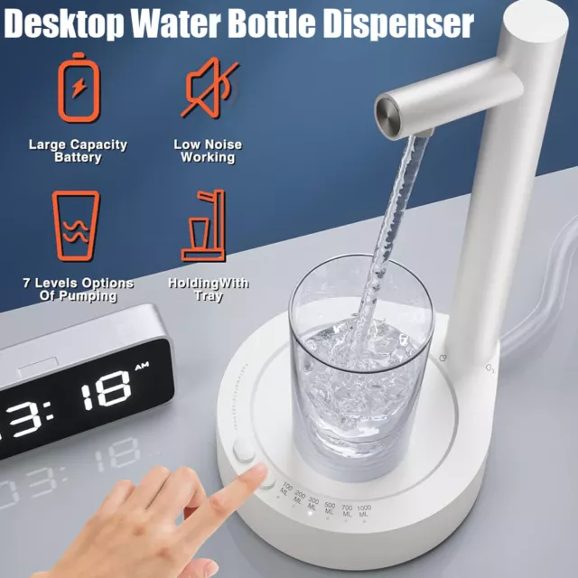 Electric Desktop Water Bottle Pump USB Rechargeable Automatic Drinking Dispenser