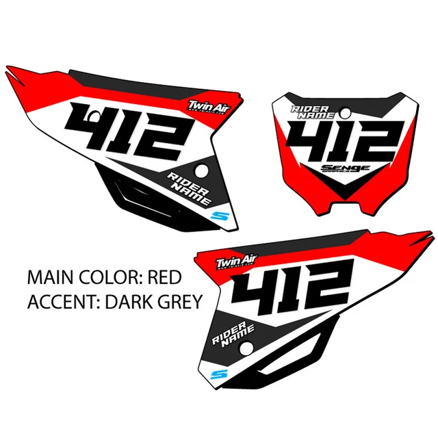 CRF 250 R SG63  Custom MX Number Plates Senge Graphics Kit Compatible with Honda