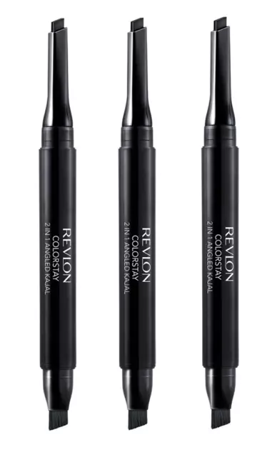 Revlon ColorStay 2-In-1 Angled Kajal Eyeliner, 101 Onyx (Pack of 3)