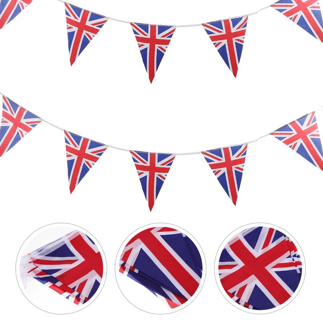 6 Drapeaux Britanniques Union Jack - 29cm Avec Mât - Pour Fêtes Royales, Événements Sportifs