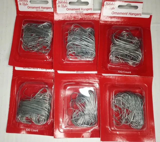600 ct Ornament Hanger Hooks Silver 2"  Household Organization 6 Pack In Lot New