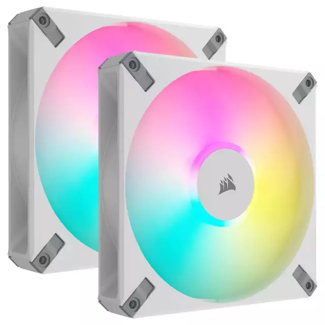 Corsair AF140 RGB Elite Dual Pack Blanc | Ventilateur PC 2 ventilateurs