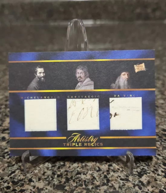 Leonardo Da Vinci HANDWRITTEN TRIO Authentic Relic Card 2023 Pieces Of The Past