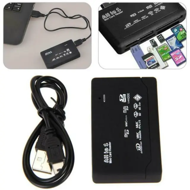 AU All-in-1 Mini Pocket Compact Multi Memory Card Reader Adapter For CF SD TF MS 2