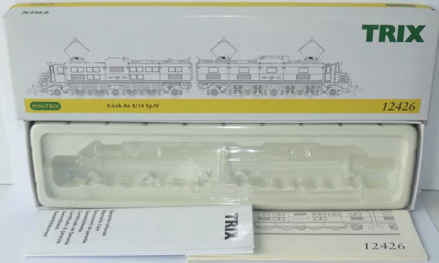 Trix Minitrix 12426 N ++ OVP Leerkarton für E-Lok Ae 8/14 11801 SBB ++ #E3_536