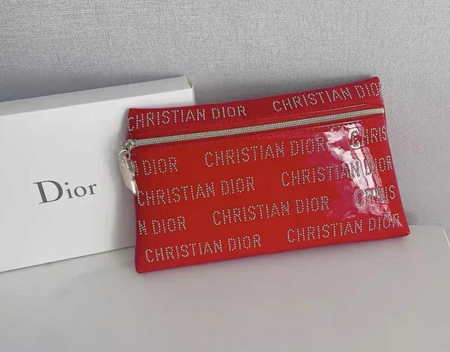 Dior Beauty Cosmetic Bag Red❤️ Rivet Pouch Clutch Make-up Bag Design VIP Gifts🎁