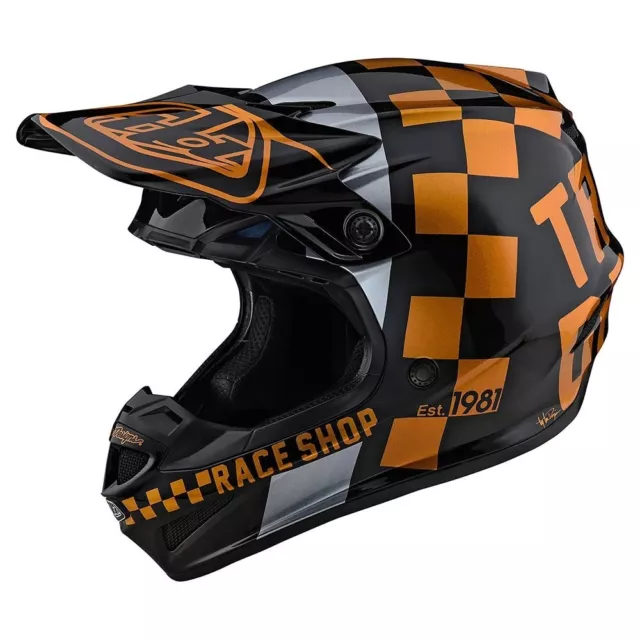 TROY LEE DESIGNS SE4 Checker Motocross Helm schwarz gold Motorrad Enduro MX 3