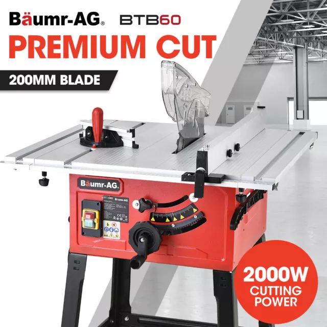 BAUMR-AG Electric Table Saw 2000W 254mm Corded 10" Stand Laser Guided Portable