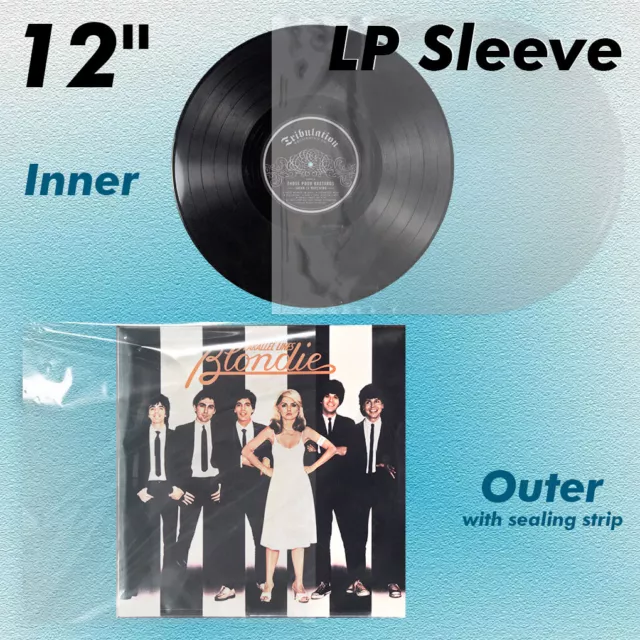 LP Outer Record Sleeve Cover LP Inner Sleeves Plastic For Vinyl 12'' Album