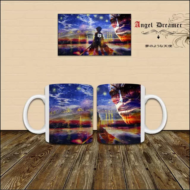 MUG TASSE Manga Animé L'ATTAQUE DES TITANS Eren SNK La nuit étoilée Van Gogh Art