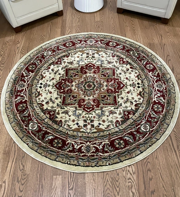 Lyndhurst collection Multi / Red Area Rug 5' 3 Round
