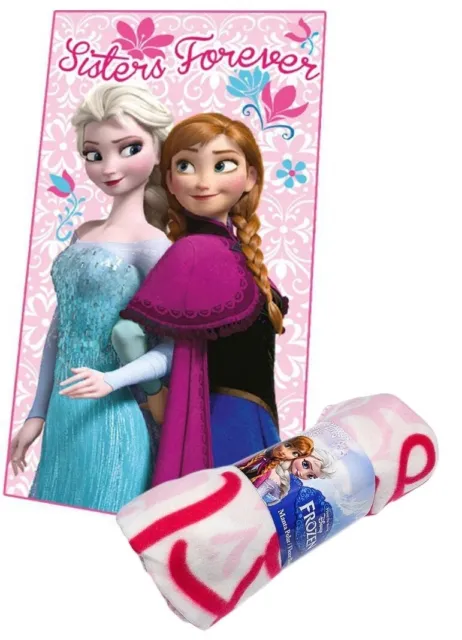 Disney Frozen Sisters Forever Anna Elsa Pink Fleece Blanket 100 X 150cms