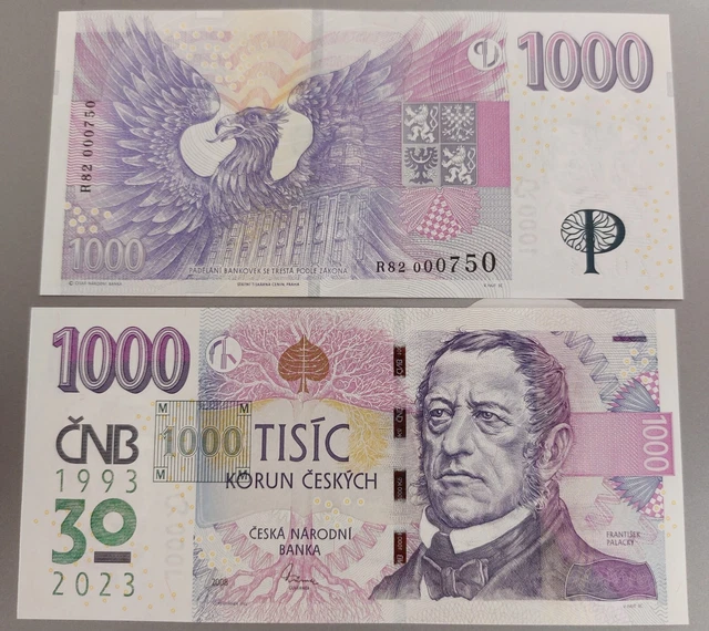 1000 Korun 2023 Czech Republic Unc Rare Commemorative Overprint Banknote Crown