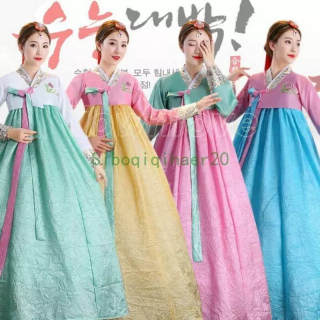 Ancient Korean Women Traditional Clothes Hanbok Costume Dress Ball Gown Retro