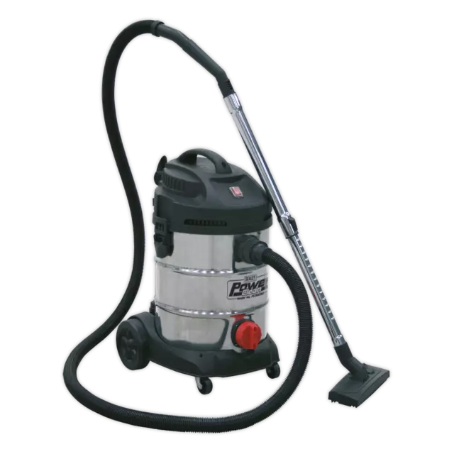 Aspirateur Industriel 30L 1400W/230V Inoxydable Tambour - Sealey PC300SD Neuf