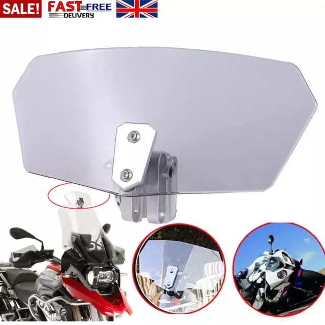 Motorcycle Motorbike Clip On Windshield Wind Screen Deflector Extension Spoiler