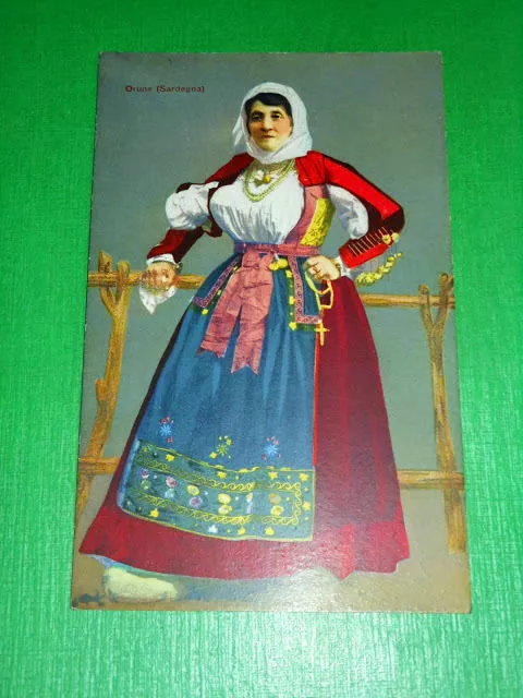 Cartolina Costume di Orune ( Nuoro ) 1920 ca .