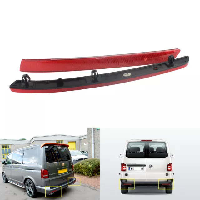 VW T5 REAR Bumper Reflector Red Cover Transporter Multivan Tail