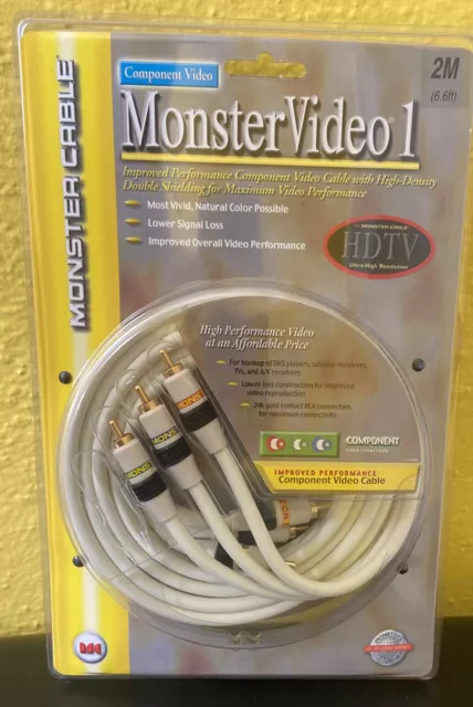Monster Video 1 Component Video Cable 2M (6.6 FT) NOS