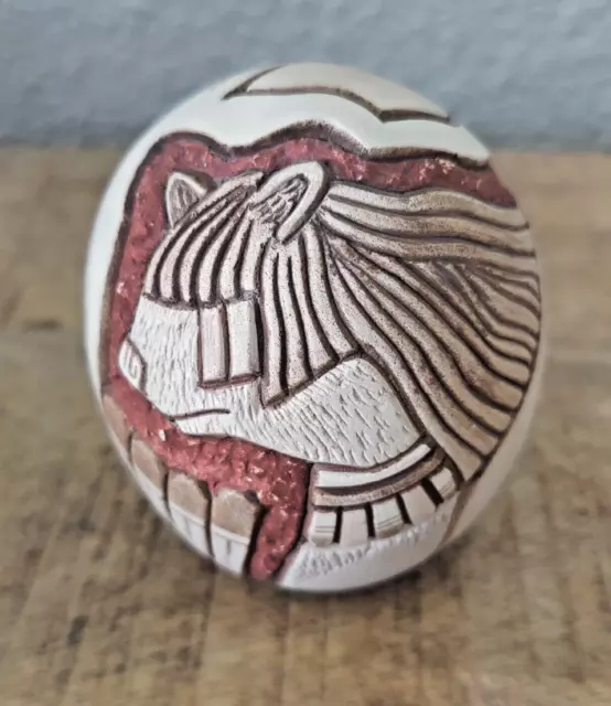 Pottery Egg Carla Nampeyo Native American Hopi DOG Horse Pottery Egg Carla Nampeyo Native American Hopi DOG Horse
