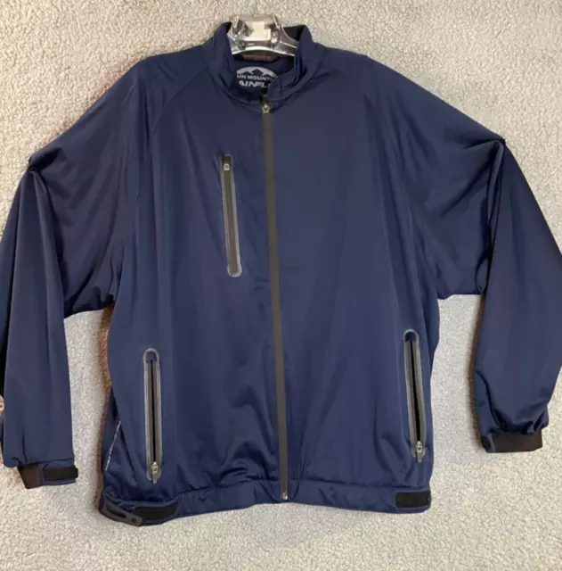 Sun Mountain RainFlex Golf Jacket Mens XL Navy Blue Zip Waterproof Breathable