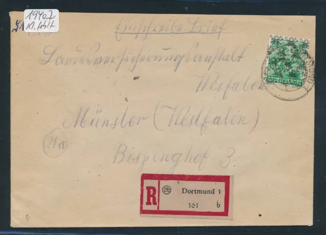19407) Reco-Brief 8/48, RZ 21b Dortmund 1 b, EF 84PF Netz