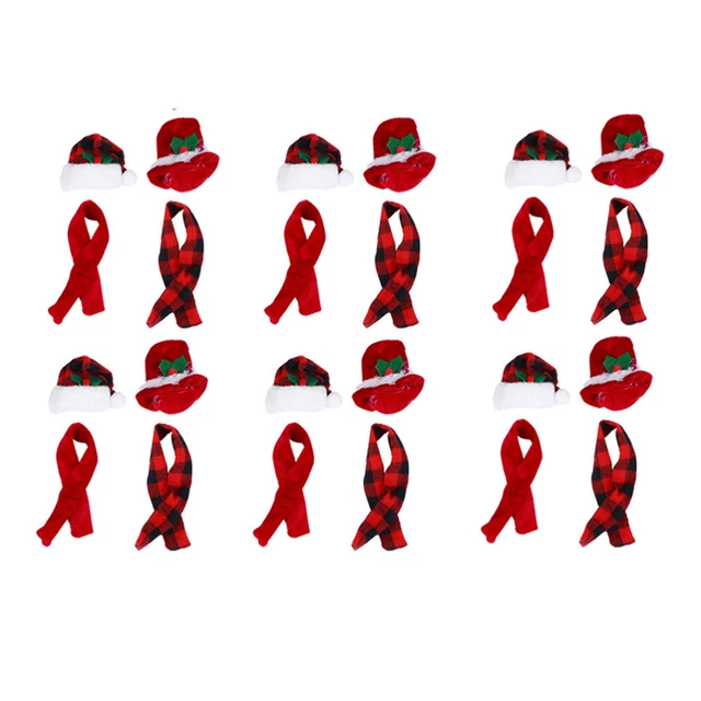 Set 6 Set Bottiglie Vino Flanella Maglione Vino Natale Decorazione Presepe