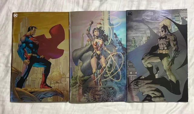 Jim Lee Batman 608 Superman 7 Wonder Woman 1 TRINITY Virgin Variant FOIL SET 204