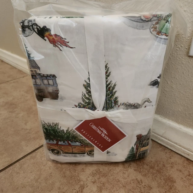 NEW POTTERY BARN National Lampoons Christmas Vacation CAL KING sheet