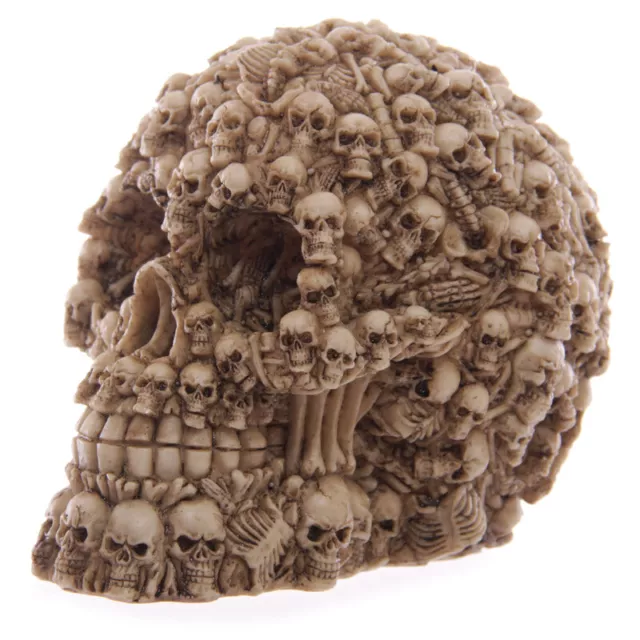 Skull Decoration Gothic Fantasy Multiple Skulls Ornament 12cm High Skull