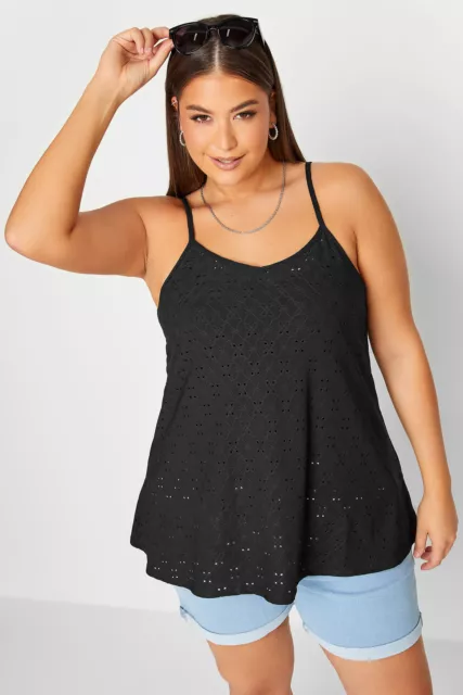 Yours Clothing Womens Plus Size LIMITED COLLECTION Anglaise Swing Cami Top