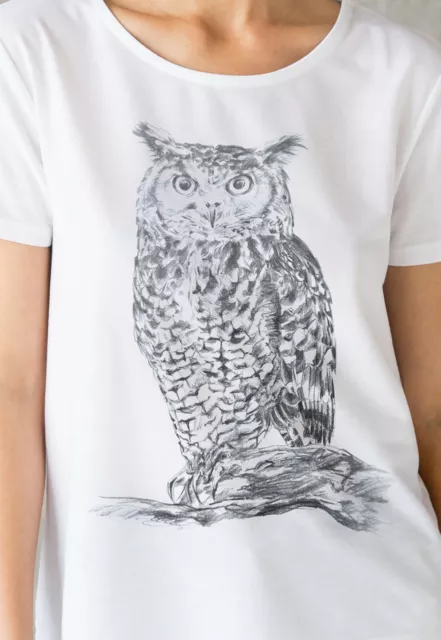 Owl T Shirt Vegan Animal Bird Boho Wildlife Gift Womens Girls Mens Printed Tee