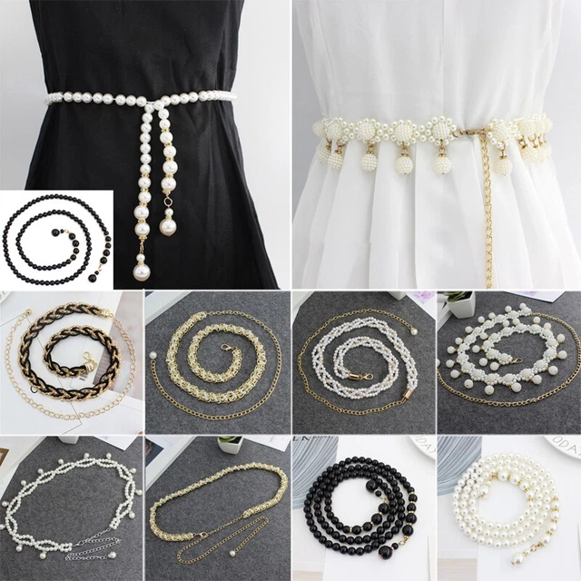 TIESOME Ceinture à La Taille Multicouche, Réglable, Pour Jeans, Chaîne Dorée, 96 Cm, Or, Taille Unique